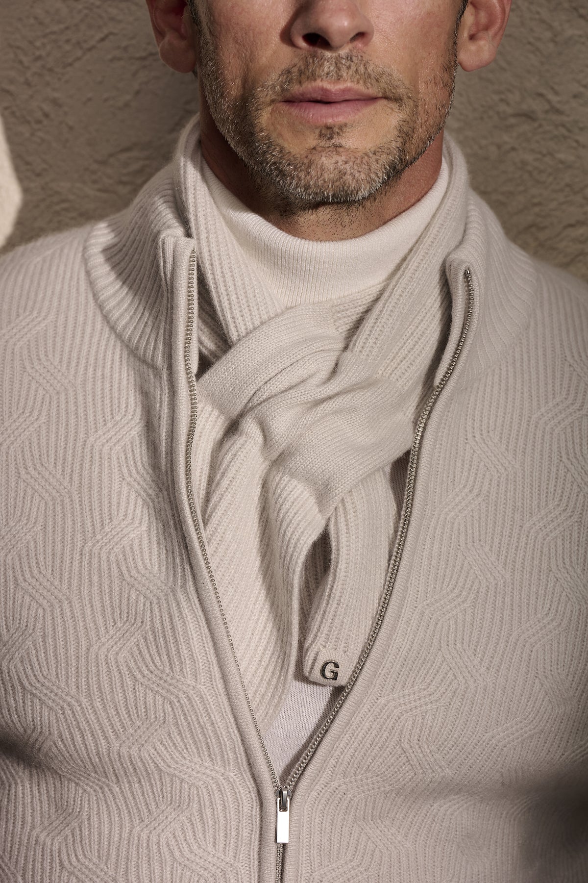 Textural cashmere cardigan