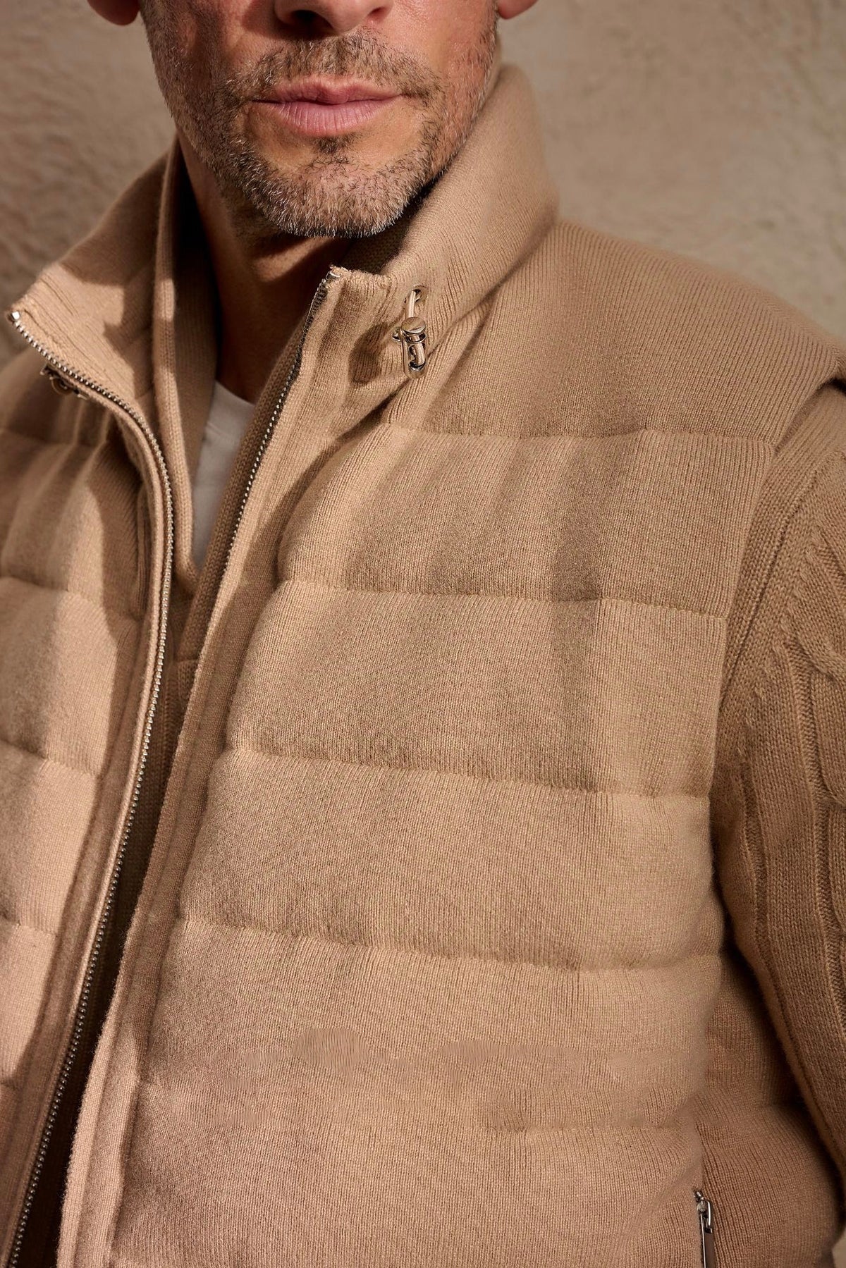 Puffer cashmere coat