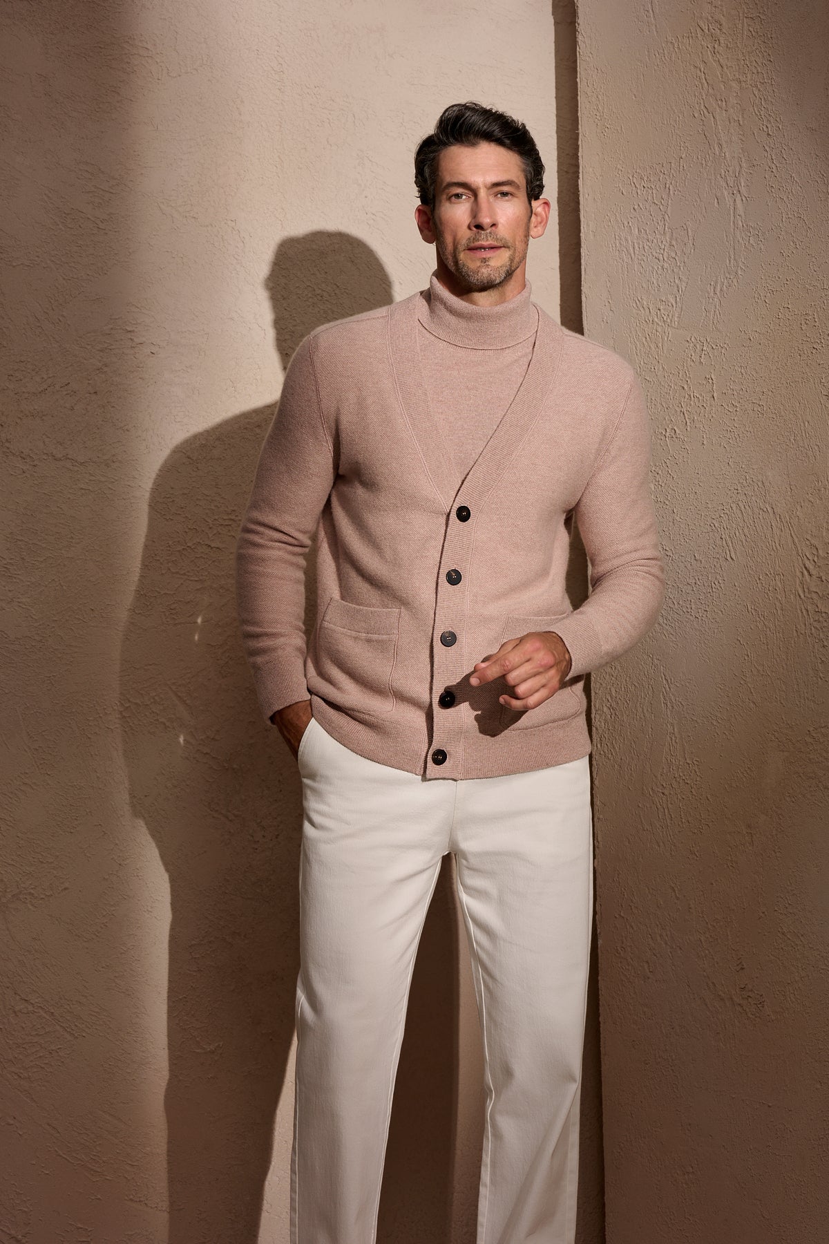 Blush cashmere cardigan