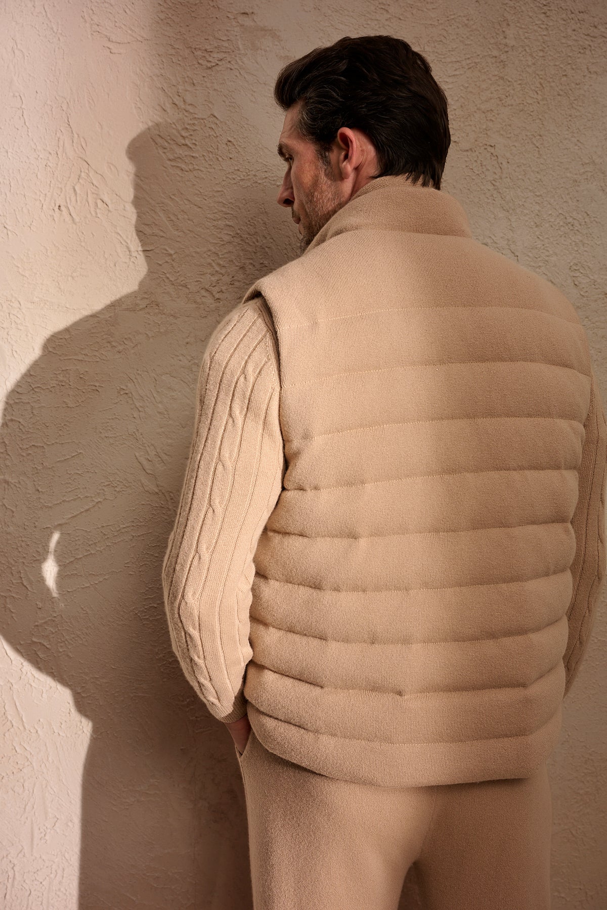 Puffer cashmere coat